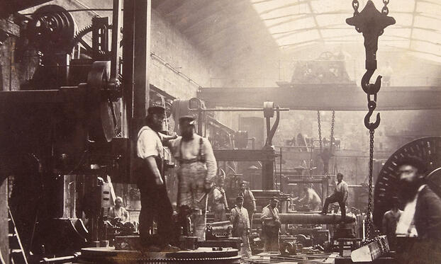 Судостроительный и машиностроительный цех Thames Iron Works, Лондон, в 1860-е годы.