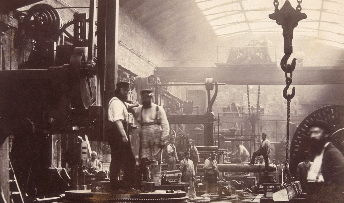 Судостроительный и машиностроительный цех Thames Iron Works, Лондон, в 1860-е годы.